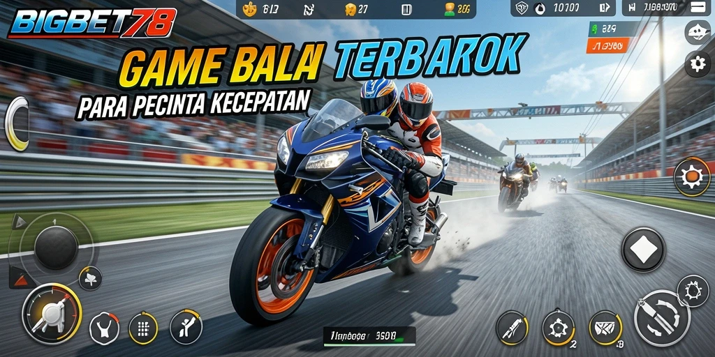 Tangkapan layar BIGBET78 menunjukkan aksi balapan motor seru dan cepat.