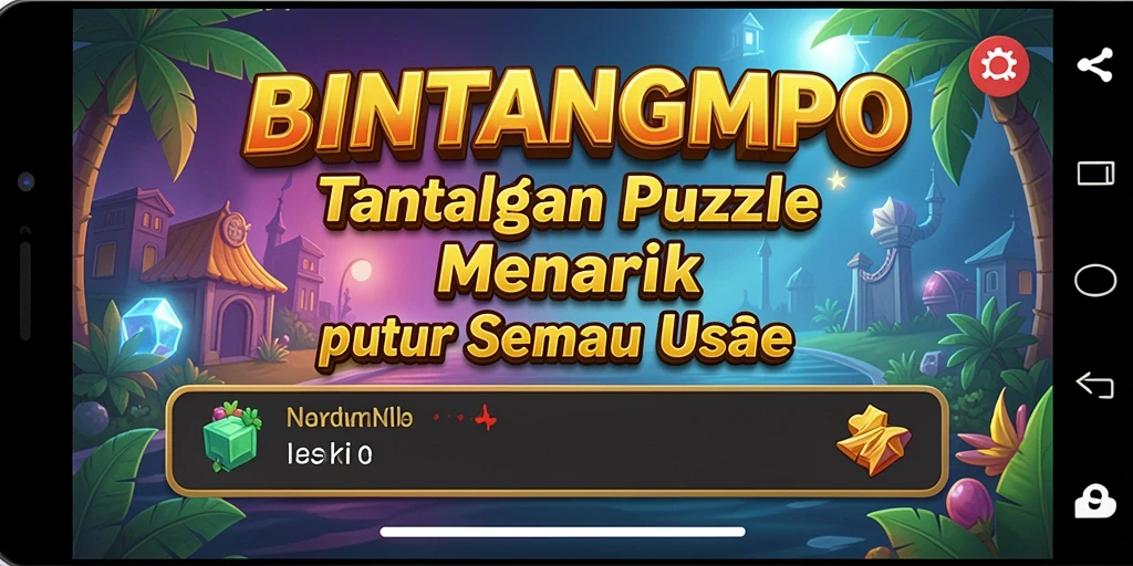 Tampilan gameplay BINTANGMPO memperlihatkan aktivitas puzzle yang menantang.