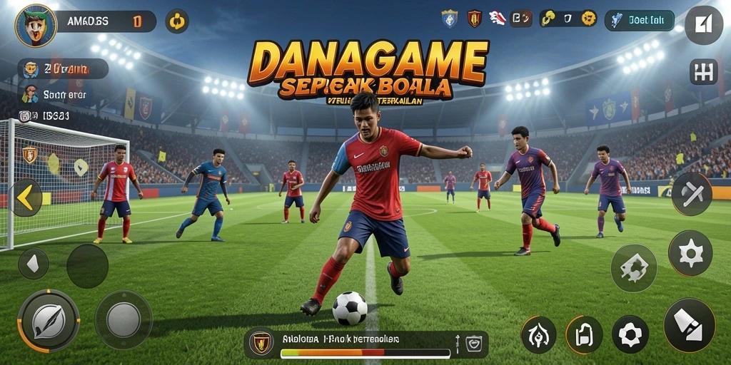 Tampilkan gameplay mendebarkan dari sepak bola yang intens.