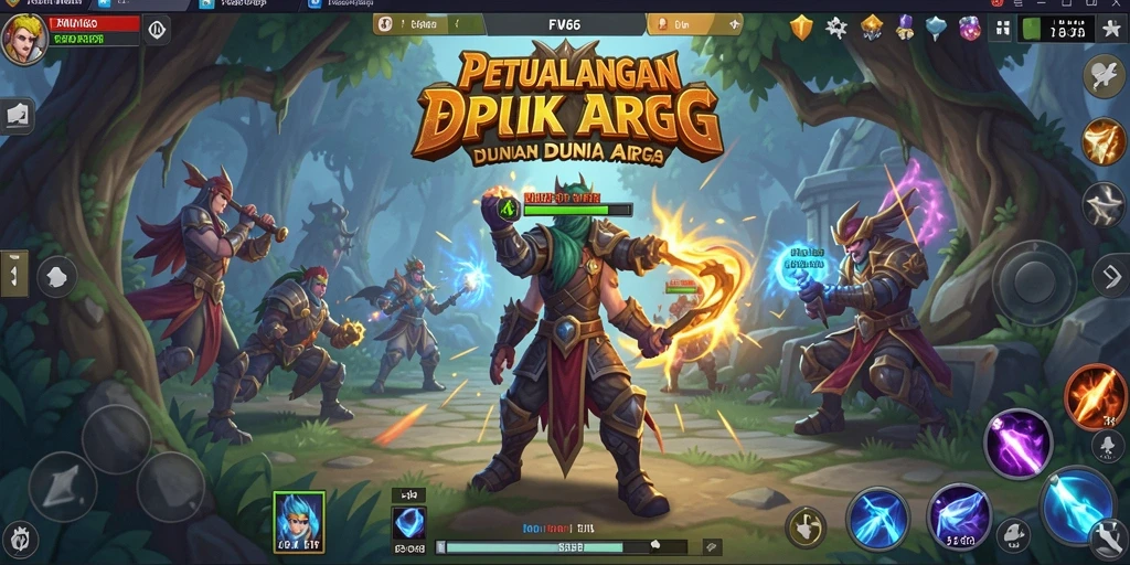 Screenshot utama FW66 menampilkan aksi pertarungan yang intens dan grafis yang menarik.