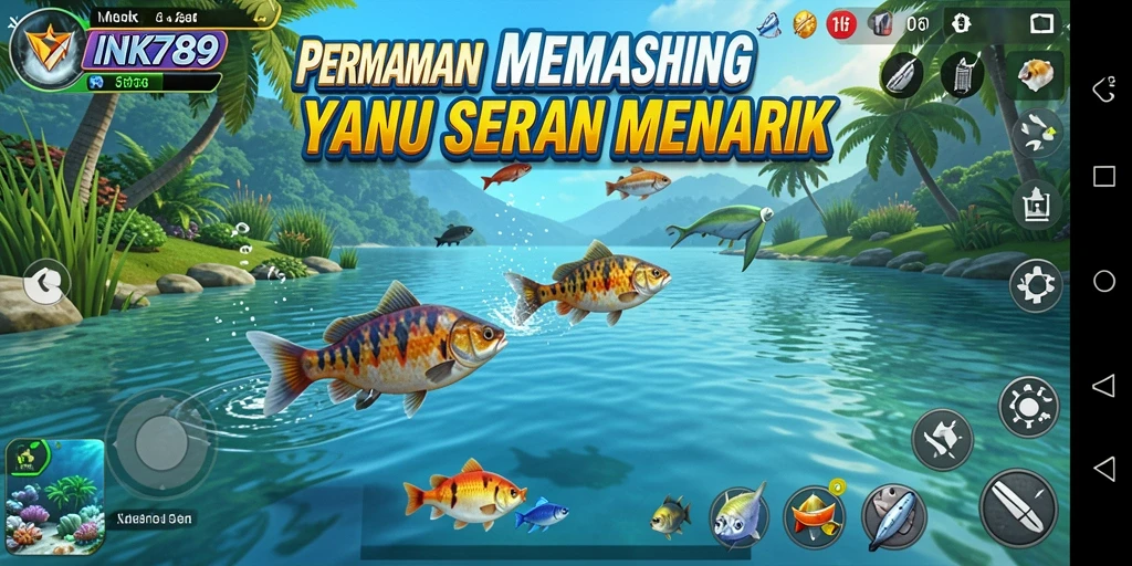 Tampilan gameplay memancing yang seru dan menakjubkan di INK789.
