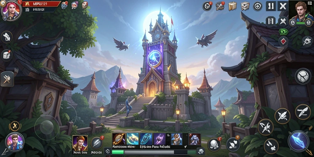 Screenshot gameplay MPO2121 menampilkan aksi Tower Defense yang mendebarkan.