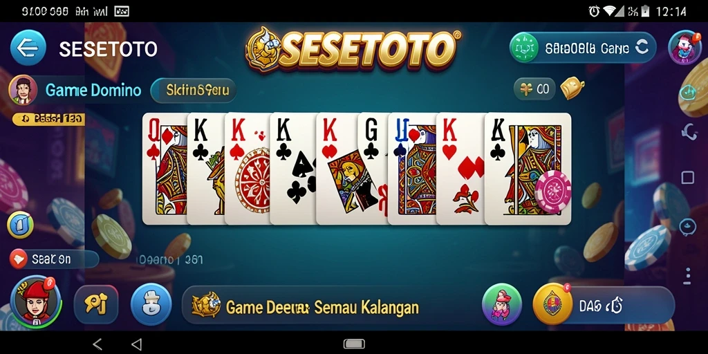 Tampilan gameplay SESETOTO dengan pemain yang bersaing di meja Domino.